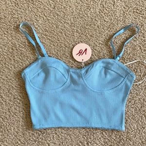 Blue cropped tank top